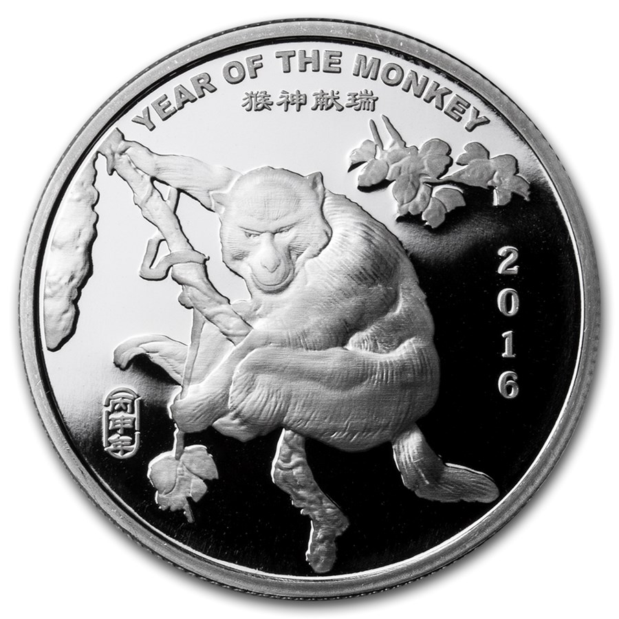 1/2 oz Silver Round - APMEX (2016 Year of the Monkey)