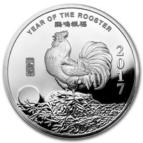 1/2 oz Silver Round - APMEX (2017 Year of the Rooster)