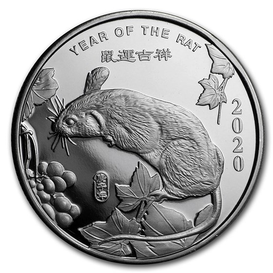 1/2 oz Silver Round - APMEX (2020 Year of the Rat)
