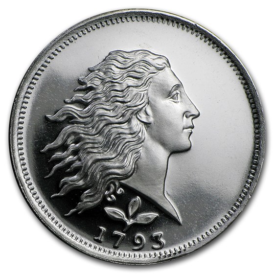 1/2 oz Silver Round - Flowing Hair 1/2 oz Silver Round - Flowing Hair