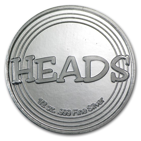 1/2 oz Silver Round - Heads or Tails Novelty 1/2 oz Silver Round - Heads or Tails Novelty