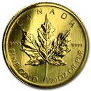 1/20 oz Gold Canadian Maple Leaf (Abrasions, Random Years)