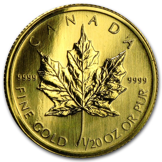 1/20 oz Gold Canadian Maple Leaf (Abrasions, Random Years) 1/20 oz Gold Canadian Maple Leaf (Abrasions, Random Years)