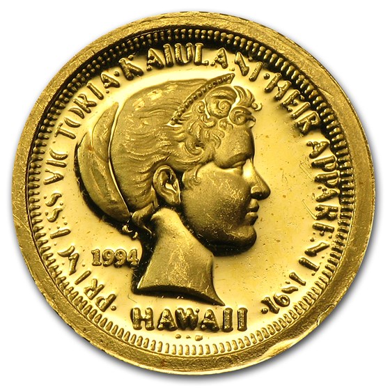 1/20 oz Gold Round - 1994 Hawaii Princess Victoria Kaiulani 1/20 oz Gold Round - 1994 Hawaii Princess Victoria Kaiulani