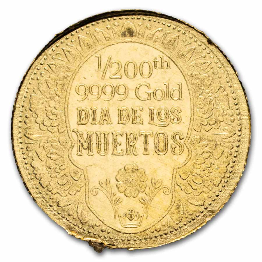 1/200 oz Gold Round: Day of the Dead Rose Skull - MPM | eBay
