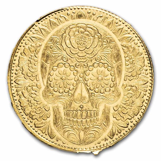 1/200 oz Gold Round: Day of the Dead Rose Skull - MPM 1/200 oz Gold Round: Day of the Dead Rose Skull - MPM