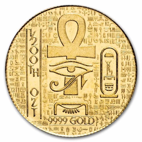 1/200 oz Gold Round: Egyptian King Tut - MPM 1/200 oz Gold Round: Egyptian King Tut - MPM