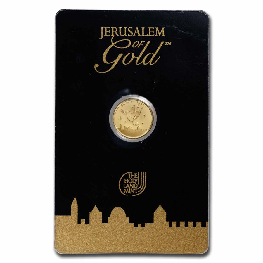 1/25 oz Gold Round - Holy Land Mint Dove of Peace (In Assay)