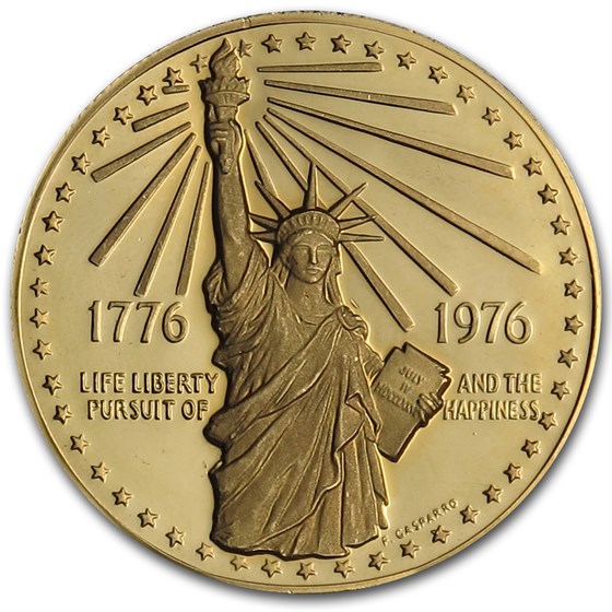 1.385 oz Gold Round - 1976 American Bicentennial Medal .900 Fine 1.385 oz Gold Round - 1976 American Bicentennial Medal .900 Fine