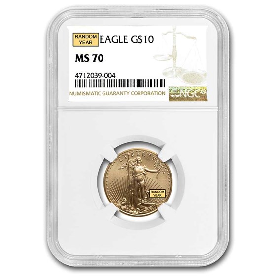 1/4 oz American Gold Eagle MS-70 NGC (Random Year)