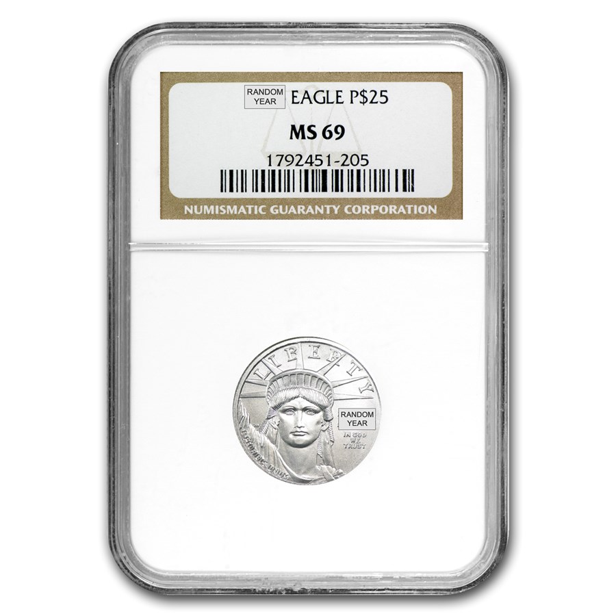 1/4 oz American Platinum Eagle MS-69 NGC (Random Year)