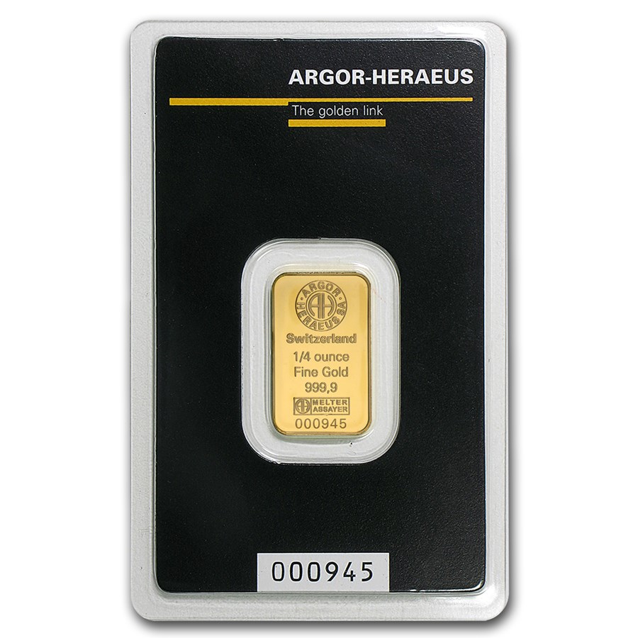 1/4 oz Gold Bar - Argor-Heraeus (In Assay)