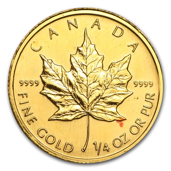 1/4 oz Gold Canadian Maple Leaf (Abrasions) 1/4 oz Gold Canadian Maple Leaf (Abrasions)