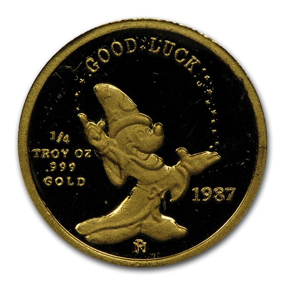 1/4 oz Gold Round - Disney Mickey Magic 1/4 oz Gold Round - Disney Mickey Magic