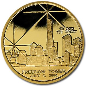 1/4 oz Gold Round - Freedom Tower/Twin Towers