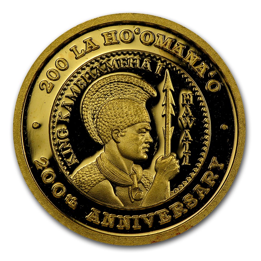 Buy 1/4 oz Gold Round Hawaii 200th Anniversary (17951995) APMEX