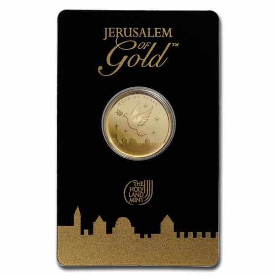 1/4 oz Gold Round - Holy Land Mint Dove of Peace (In Assay)