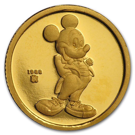 1/4 oz Gold Round - Walt Disney (Mickey, International Icon) 1/4 oz Gold Round - Walt Disney (Mickey, International Icon)