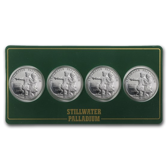 1/4 oz Palladium Round - Johnson Matthey Lewis & Clark (4-Pack) 1/4 oz Palladium Round - Johnson Matthey Lewis & Clark (4-Pack)