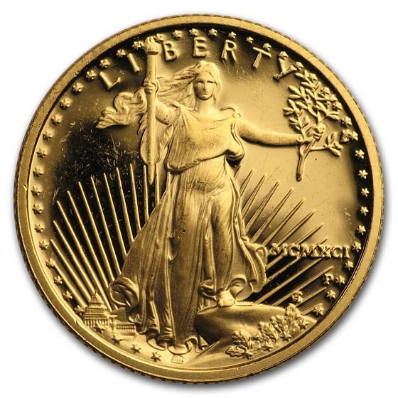 1/4 oz Proof American Gold Eagle (Abrasions)