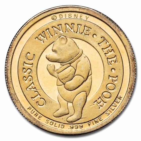 1/4 oz Silver Round- Winnie The Pooh (Gold Plated, Rarities Mint) 1/4 oz Silver Round- Winnie The Pooh (Gold Plated, Rarities Mint)