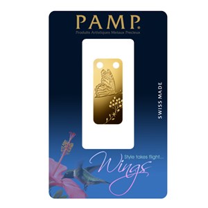 1/5 oz Gold Pendant - PAMP Suisse Ingot (Butterfly) 1/5 oz Gold Pendant - PAMP Suisse Ingot (Butterfly)