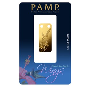 1/5 oz Gold Pendant - PAMP Suisse Ingot (Hummingbird) 1/5 oz Gold Pendant - PAMP Suisse Ingot (Hummingbird)