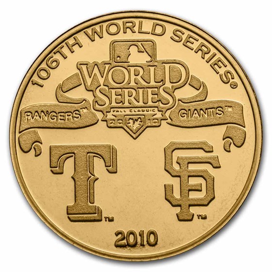 1.5 oz Gold Round-Highland Mint-2010 World Series Rangers/Giants 1.5 oz Gold Round-Highland Mint-2010 World Series Rangers/Giants