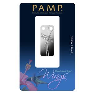 1/5 oz Silver Pendant - PAMP Suisse Ingot (Dragonfly) 1/5 oz Silver Pendant - PAMP Suisse Ingot (Dragonfly)