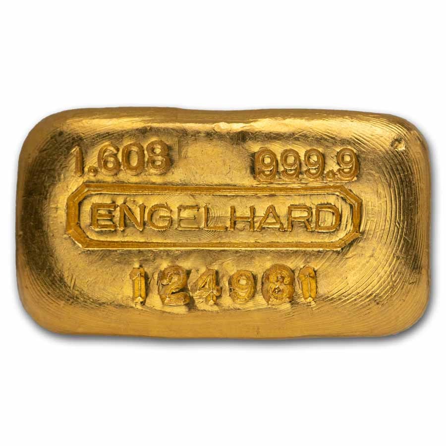 1.608 oz Gold Bar - Engelhard (Poured/Loaf-Style)