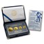 1.85 oz Gold Round 4-Piece Set - 1990 Great Seal of California