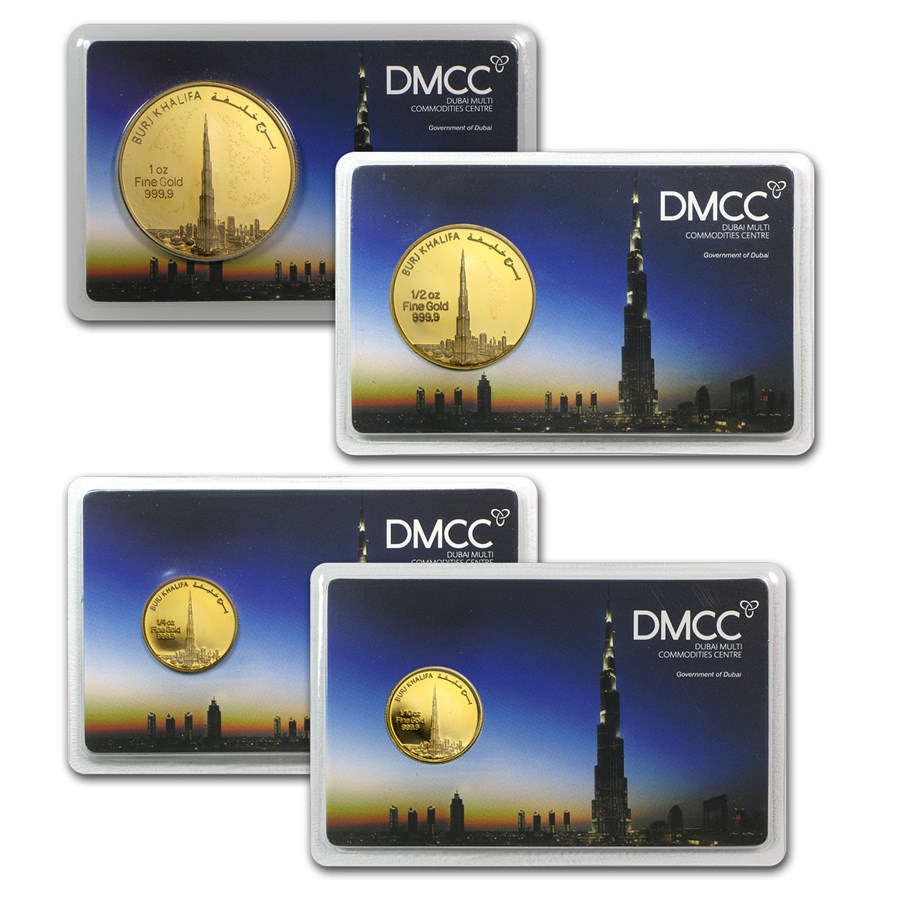 1.85 oz Gold Round - UAE 2012 Dubai Gold Burj Khalifa (4 pc)