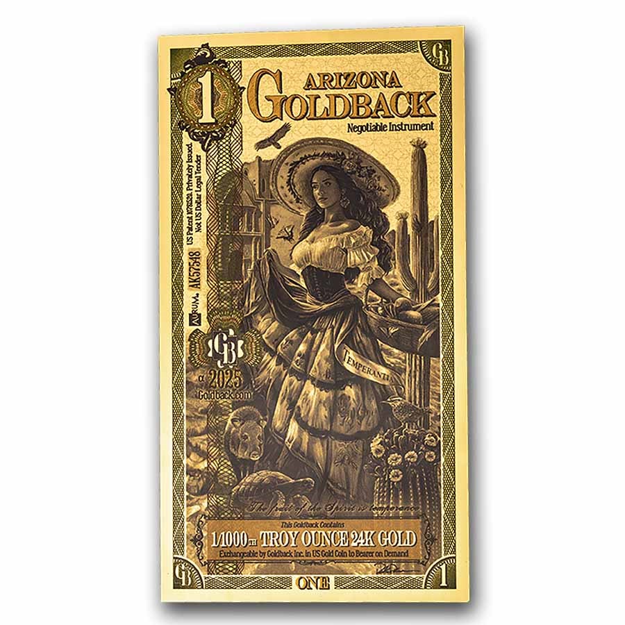 321893 1 Arizona Goldback - Aurum Gold Foil Note (24k)