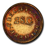 $1 Carolina Gold A. Bechtler AU-58 PCGS (K-2 28 Grains 22 Carat)