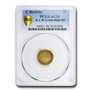 $1 Carolina Gold A. Bechtler AU-58 PCGS (K-2 28 Grains 22 Carat)