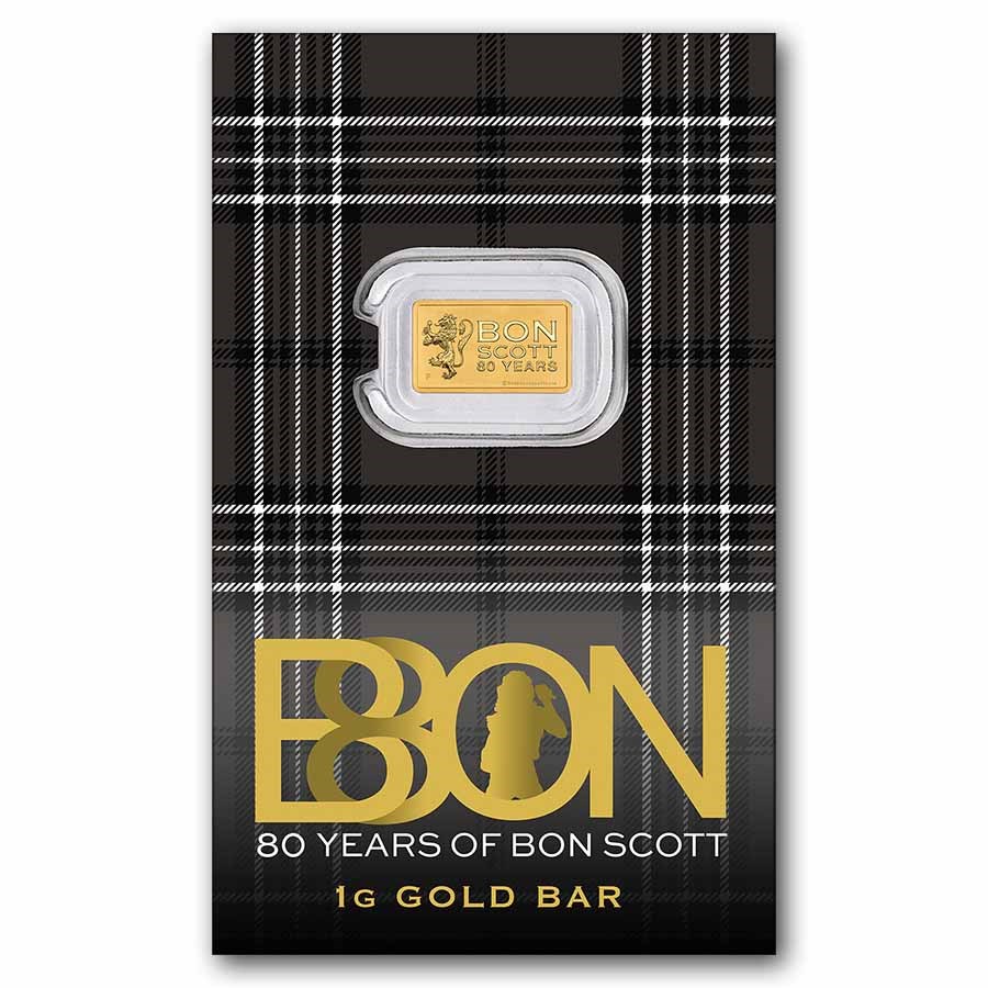 1-gram Gold 80th Anniversary Bon Scott-The Perth Mint (In Assay)