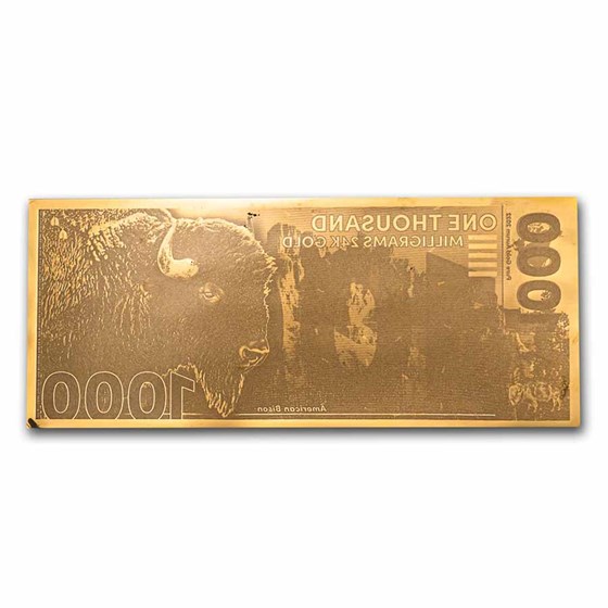Buy 1 gram Gold Aurum Note - One Thousand Mg (2022 Bison, 24K) | APMEX