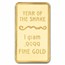 1 gram Gold Bar - 2025 APMEX Year of the Snake (TEP, Series 2)