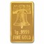 1 gram Gold Bar - American Betsy Ross Flag & Liberty Bell