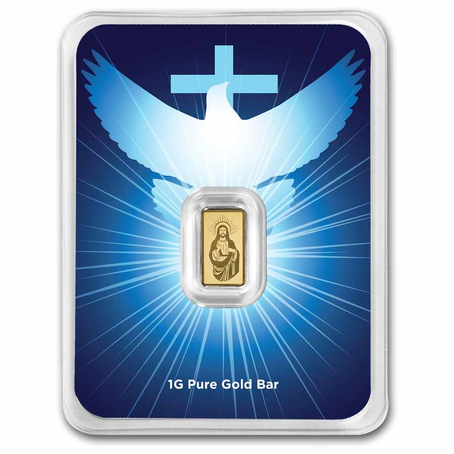 1 gram Gold Bar - Blessings of Jesus Christ (Dove & Cross TEP)