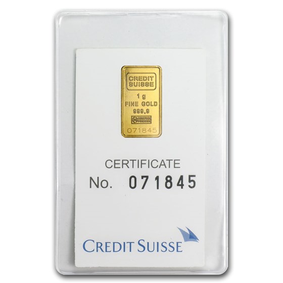 1 gram Gold Bar - Credit Suisse Statue of Liberty (Classic Assay) 1 gram Gold Bar - Credit Suisse Statue of Liberty (Classic Assay)