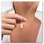1 Gram Gold Bar Dove of Peace Necklace (AGW .05417 oz)