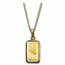 1 Gram Gold Bar Dove of Peace Necklace (AGW .05417 oz)