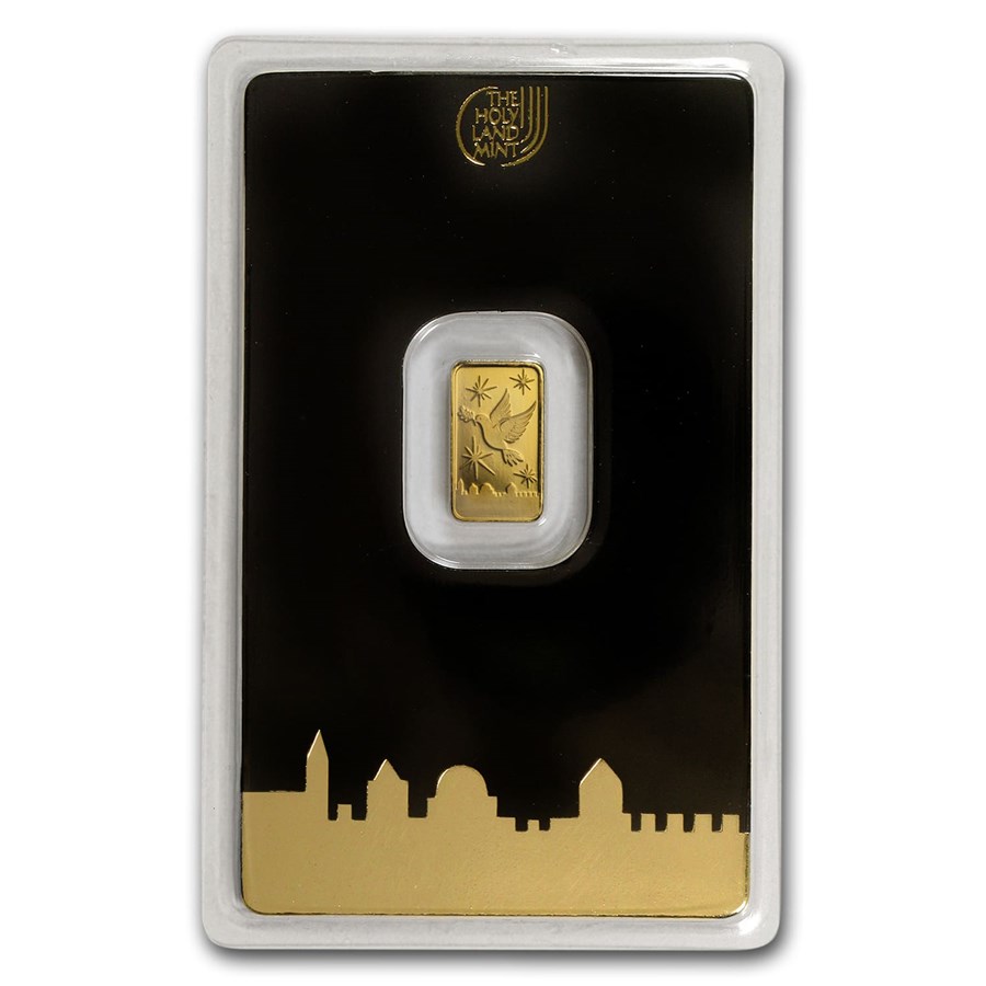 1 gram Gold Bar - Holy Land Mint Dove of Peace (In Assay)