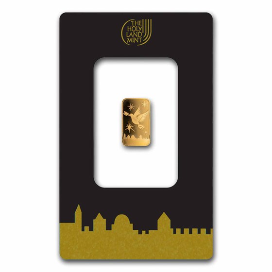 1 gram Gold Bar - Holy Land Mint Dove of Peace (In Assay)