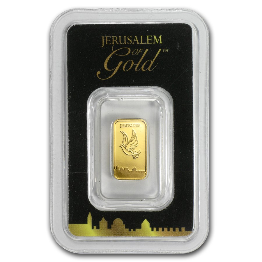 1 gram Gold Bar - Holy Land Mint Dove of Peace (Vintage Assay)