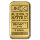 1 gram Gold Bar - Johnson Matthey