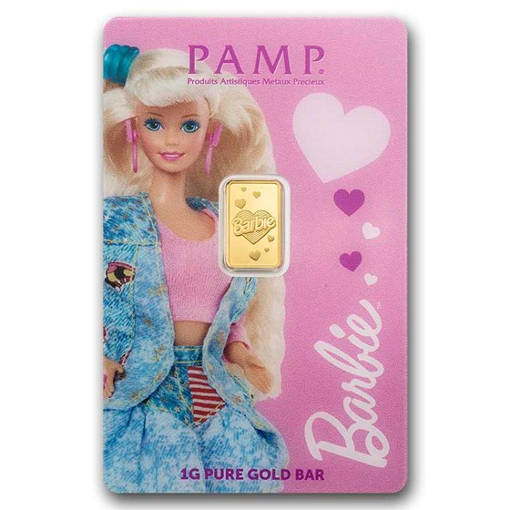 1 gram Gold Bar - PAMP Barbie™ Valentine's Day (In Assay)