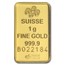 1 gram Gold Bar - PAMP Suisse Lady Fortuna (Vintage, In Assay)