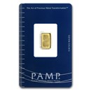 1 gram Gold Bar - PAMP Suisse Lady Fortuna (Vintage, In Assay)